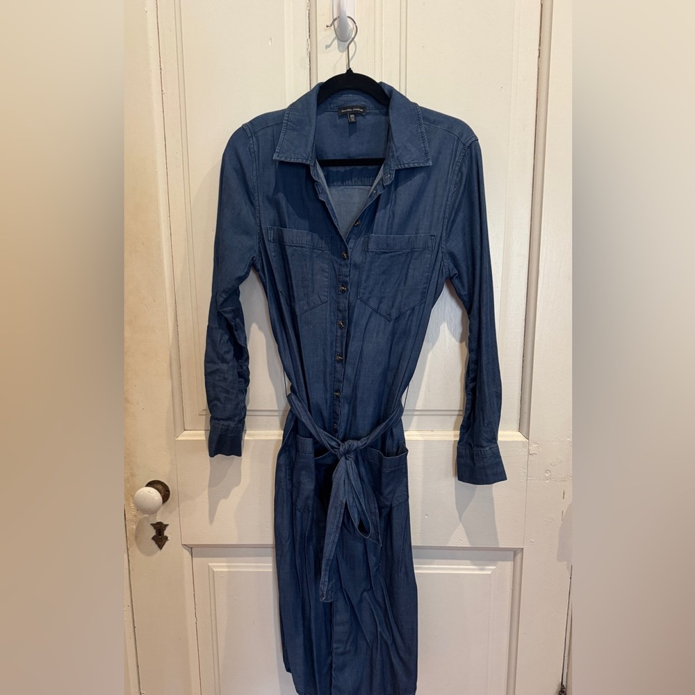 Universal Standard Indigo Denim Shirt Dress